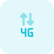 Fourth generation phone and internet connectivity logotype icon