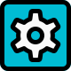 Setting cog wheel menu button isolated in while background icon