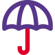 Umbrella as an insurance coverage logotype layout icon