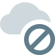 Cloud network disconnected and offline isolated on a white background icon