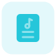 Music playlist with a lyric sheet online icon