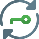 Key encryption on a file syncing software icon