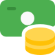 Financial earning and money saving funds collection icon