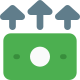 Money growth with multiple arrows in upward direction icon