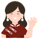 woman-avatar-Chinese-Cheongsam-hello-gesture-traditional icon