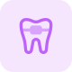 Braces for the teeth to overcome the misalignment of teeth growth icon