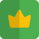 Online premium membership badge with crown logotype icon