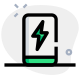 Mobile phone on charging state with lighting bolt logotype icon