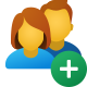 Add User Group Woman Man icon