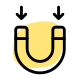 U shaped magnet with strong point poles icon