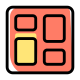 Tile dashboard layout for computer application organizing icon