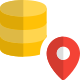 Outstation hosted network data center with location pin point icon