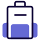 Backpack for a airport luggage and other person accessories icon