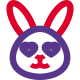 Happy romantic rabbit with heart eyes emoji icon