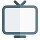 Outdated CRT television set with antenna system icon