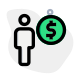 Earning money in dollar in money currency icon