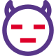 Expressionless devil with pair of horn emoji icon