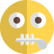 Frustrated emoji zipper mouth shared online in messenger icon