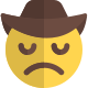 Cowboy wide brim hat with sace facial expression icon