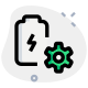 Battery setting with cog wheel logotype layout icon