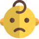 Frowning baby with sad face expression emoticons icon