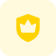 Crown in sheild shaped premium membership logotype icon