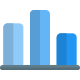 Fluctuative bar chart graph for this financial year icon