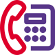 Deskphone business telephone with intercom facility layout icon