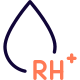 Positive type rh blood isolated on a white background icon