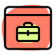 Online job portal website briefcase on a web browser icon