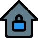 Padlock with home logotype with a concept of home security icon