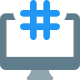 Social media content indexing with hashtag sign icon