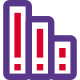 File arranged according to size in shelf office management icon
