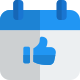 Thumbs up or like gesture in calendar icon