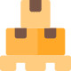 Series of boxes on pallet box support icon