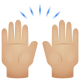 Hände heben-mittlerer-heller-Hautton icon