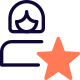 Star female employee of the month layout icon