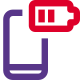 Mobile phone battery level at medium state layout icon