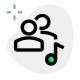 Music shared on a web messenger by group of users icon