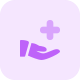 Hospital sharing the information to the patient isolated on a white background icon