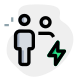 Family users with a flash layout isolated on a white background icon