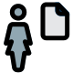 Businesswoman sharing a single file on an online server icon