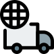 Global shipping of items delivered from box truck icon