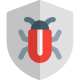 Shield against system software bug logotype layout icon