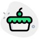 Pie with cherry on top of the cake icon