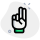 Two fingers up gesture isolated on a white background icon