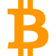 BTC, Bitcoin cryptocurrency electronic cash logotype layout icon