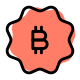Bitcoin badge for online payment portal on internet icon