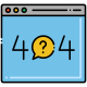 外部错误 404-计算机科学 Flaticons 线性颜色平面图标 icon