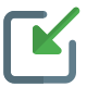 Inside arrow reduce scalable compress point feature icon